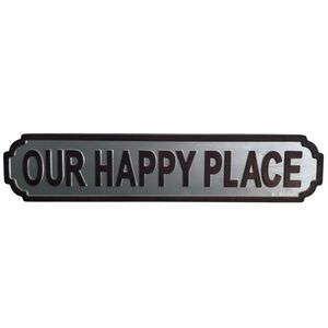 Rustic Metal "Our Happy Place" Wall Sign